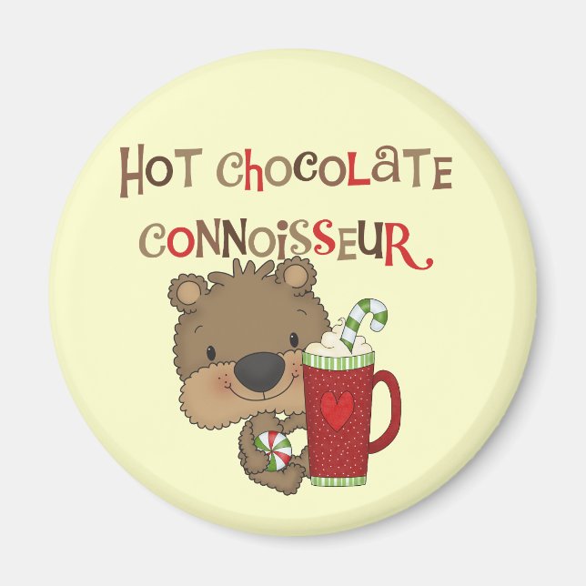 Imán Oso del muchacho del perito del chocolate caliente (Frente)
