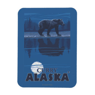 Imán Oso en claro de luna - curry, Alaska