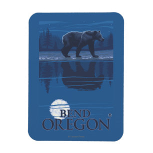 Imán Oso en el claro de luna - curva, Oregon