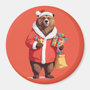 Imán Oso En Santa Costume Adorable Navidades Graciosos 