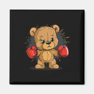 Imán Oso Enfadado Con Guantes De Boxeo Para Niños Y Chi