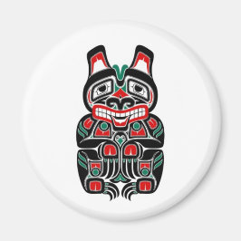Imán Oso espiritual rojo y verde de Haida