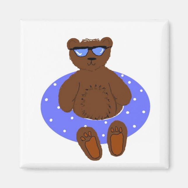 Imán Oso Genial Con Gafas De Sol (Frente)