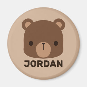 Imán Oso marrón lindo con nombre personalizado