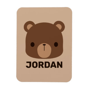 Imán Oso marrón lindo con nombre personalizado