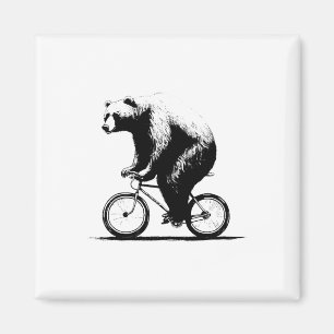 Imán Oso montando bicicleta de montaña en bicicleta de