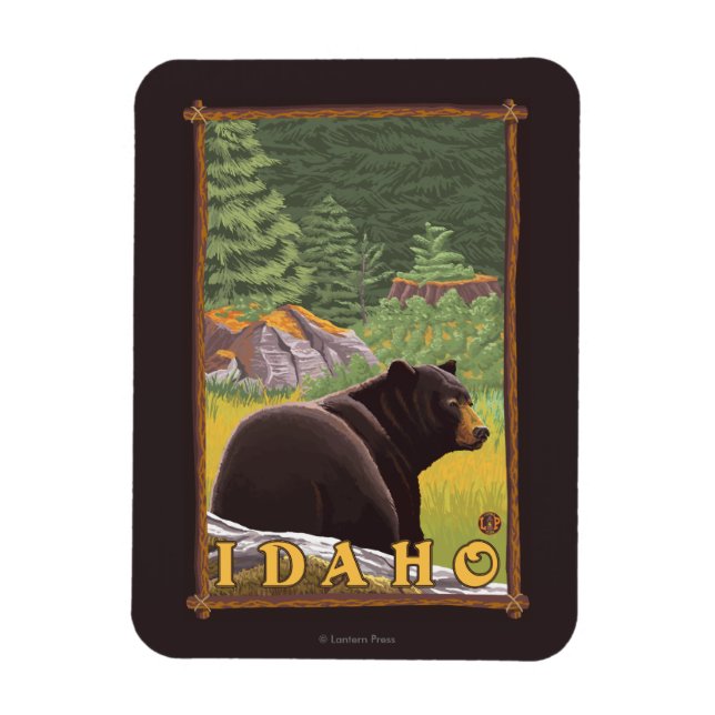 Imán Oso Negro en el bosque - Idaho (Vertical)