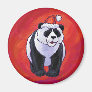 Imán Oso Panda en Santa Hat en rojo