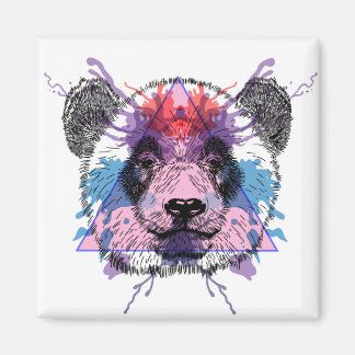 Imán Oso Panda Geométrico