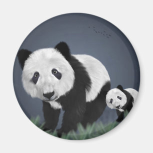 Imán oso panda lindo adorable animal negro blanco dulce