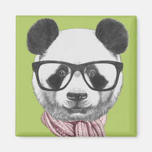 Imán Oso Panda listo para el invierno