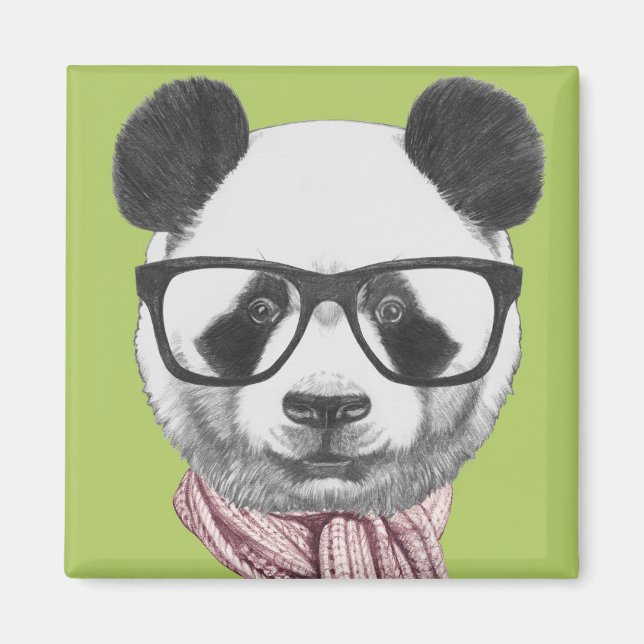 Imán Oso Panda listo para el invierno (Frente)
