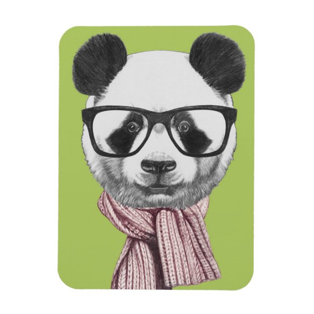 Imán Oso Panda listo para el invierno (Vertical)