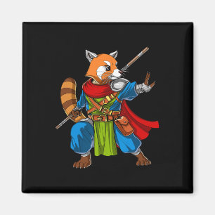Imán Oso Panda Rojo Ninja Samurai Guerrero Funny Kung F