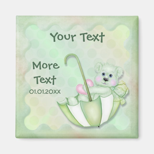 Imán Oso paraguas - Personalizar - Niño o Chica (Frente)