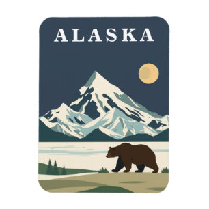 Imán Oso Pardo de Viaje Antiguo de Alaska