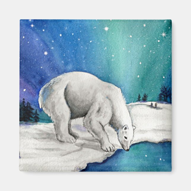 Imán Oso Polar Aurora (Frente)