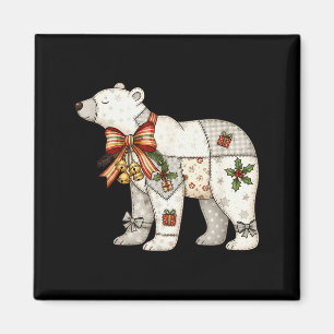 Imán Oso Polar de Parche Cute Edredón de Navidad