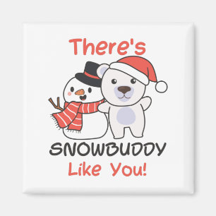 Imán Oso Polar, hay un muñeco de nieve como Snowman Pun