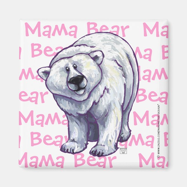 Imán Oso polar lindo para mamá (Frente)