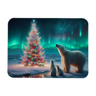 Imán Oso Polar Mamá Cubre Árbol De Navidad Aurora Borea