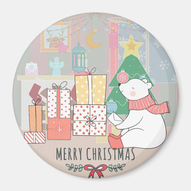 Imán Oso polar navidades (Frente)