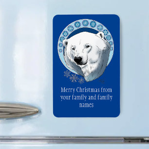 Imán Oso polar Snowflakes Art Nouveau