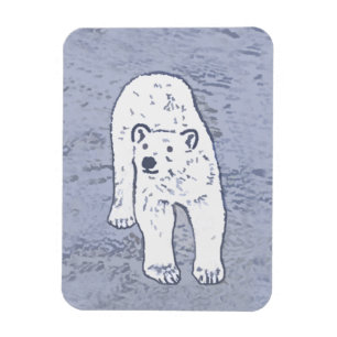 Imán Oso polar sobre pintura de hielo - Arte de vida sa