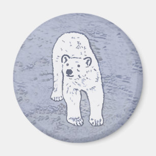 Imán Oso polar sobre pintura de hielo - Arte de vida sa