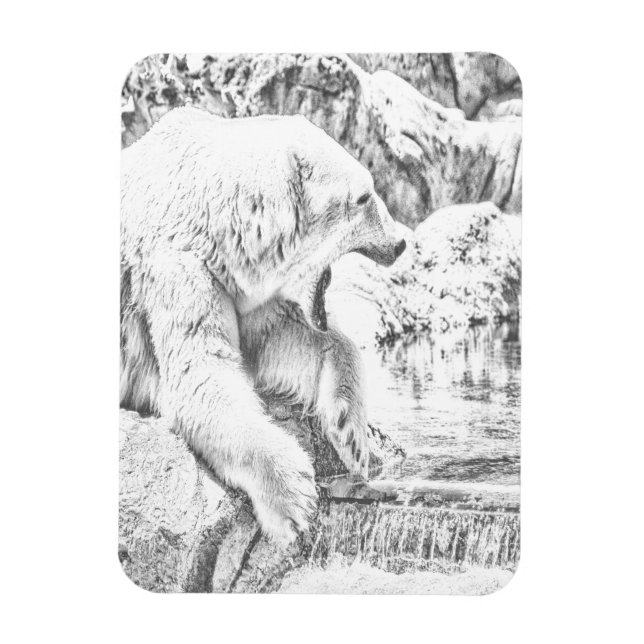 Imán Oso polar y agua (Vertical)