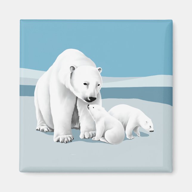 Imán Oso Polar y Cachorros (Frente)
