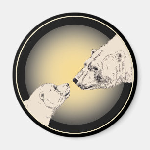 Imán Oso Polar y Fridge Cub Magent Regalos de Arte de V