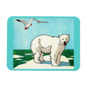 Imán oso polar y gaviotas