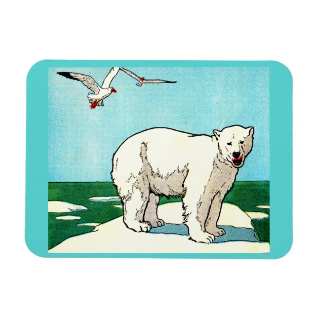 Imán oso polar y gaviotas (Horizontal)