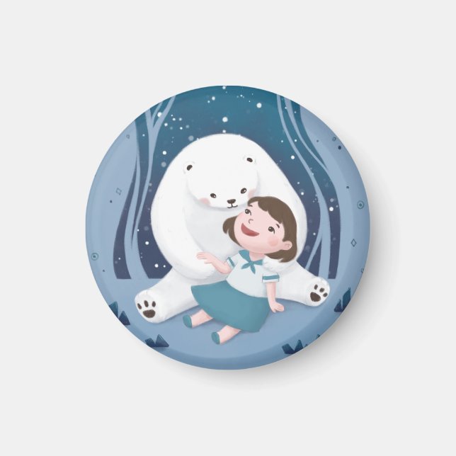 Imán Oso polar y Ilustracion infantil (Frente)