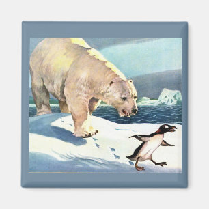 Imán Oso polar y pingüino de los años 1940
