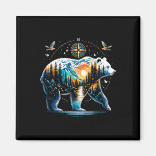 Imán Oso Senderismo Oso Grizzly Camping Campista 