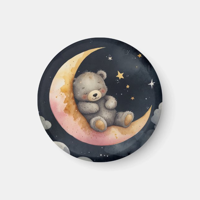 Imán Oso somnoliento en la luna (Frente)