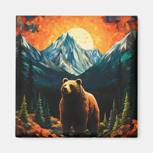 Imán Oso Sunset de la Montaña de la Vida Silvestre de V