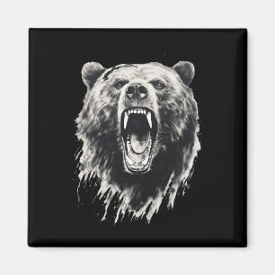 Imán Oso Vintage Oso Grizzly Enojado Camiseta de sender