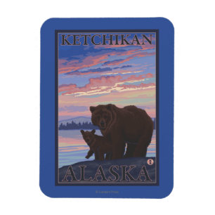 Imán Oso y cachorro - Ketchikan, Alaska