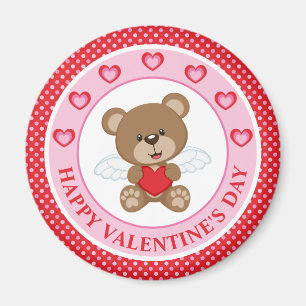Imán Oso y corazón lindos para el Día de San Valentín c