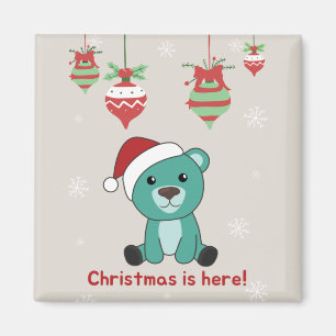 Imán Osos coloridos Feliz Navidad Animales de Invierno