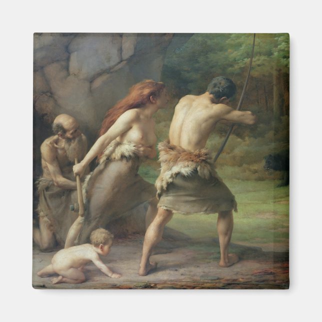 Imán Osos de caza de hombres prehistóricos, 1832 (Frente)