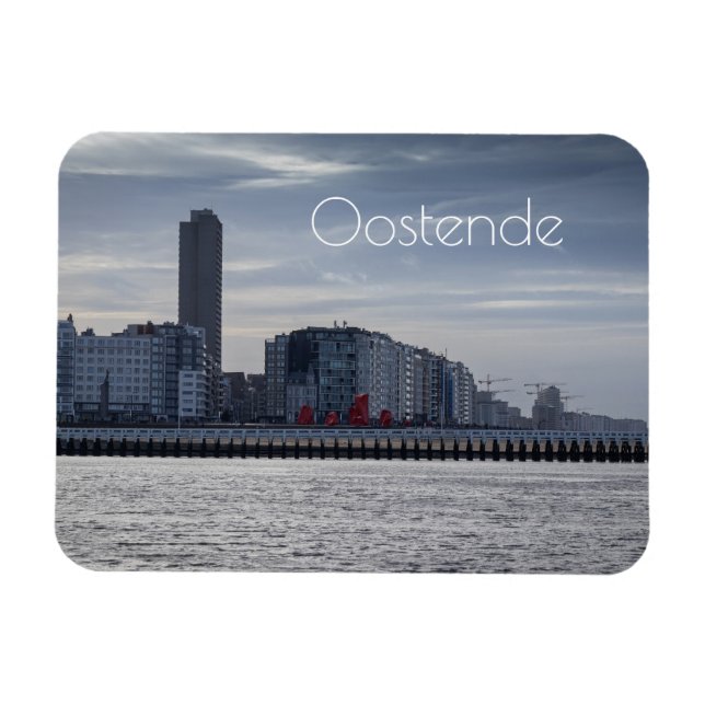 Imán Ostend Coastal City Skyline, Bélgica (Horizontal)