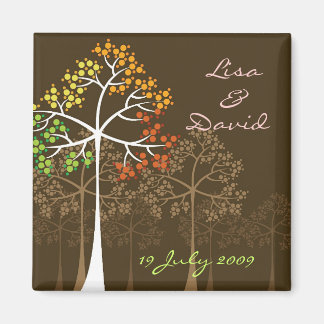 Imán Otoño Árboles Caídos Boda De Woodland Save The Dat