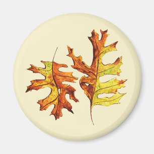 Imán Otoño deja bella naturaleza acuarela arte