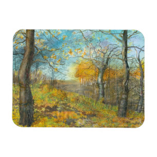 Imán Otoño dorado en un bosque de robles