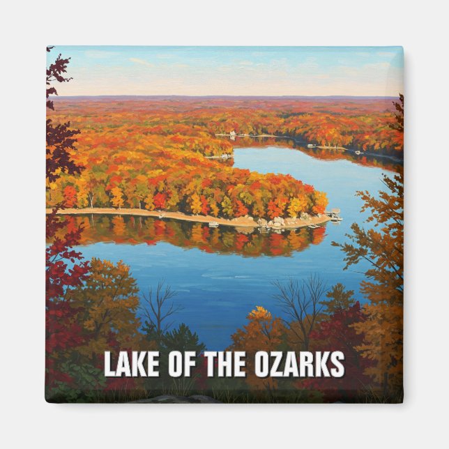 Imán Otoño Lago de los Ozarks Misuri Viaje (Frente)