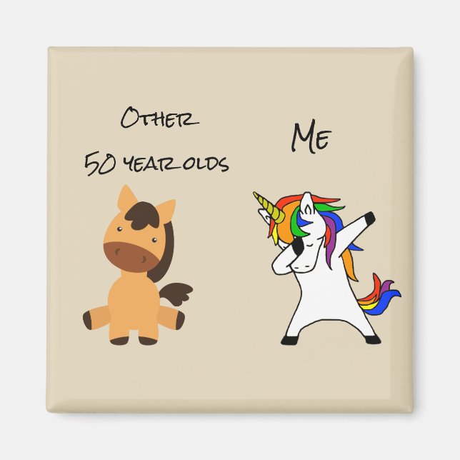 Imán Otros 50 años Cumpleaños Me Unicorn (Frente)